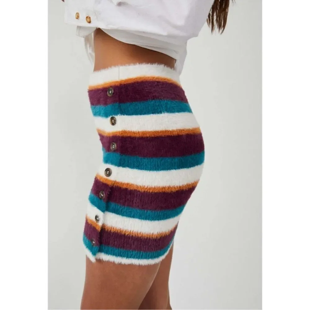 NWT Free People Ciara Sweater Mini Skirt / Fig Jam Combo Size M
